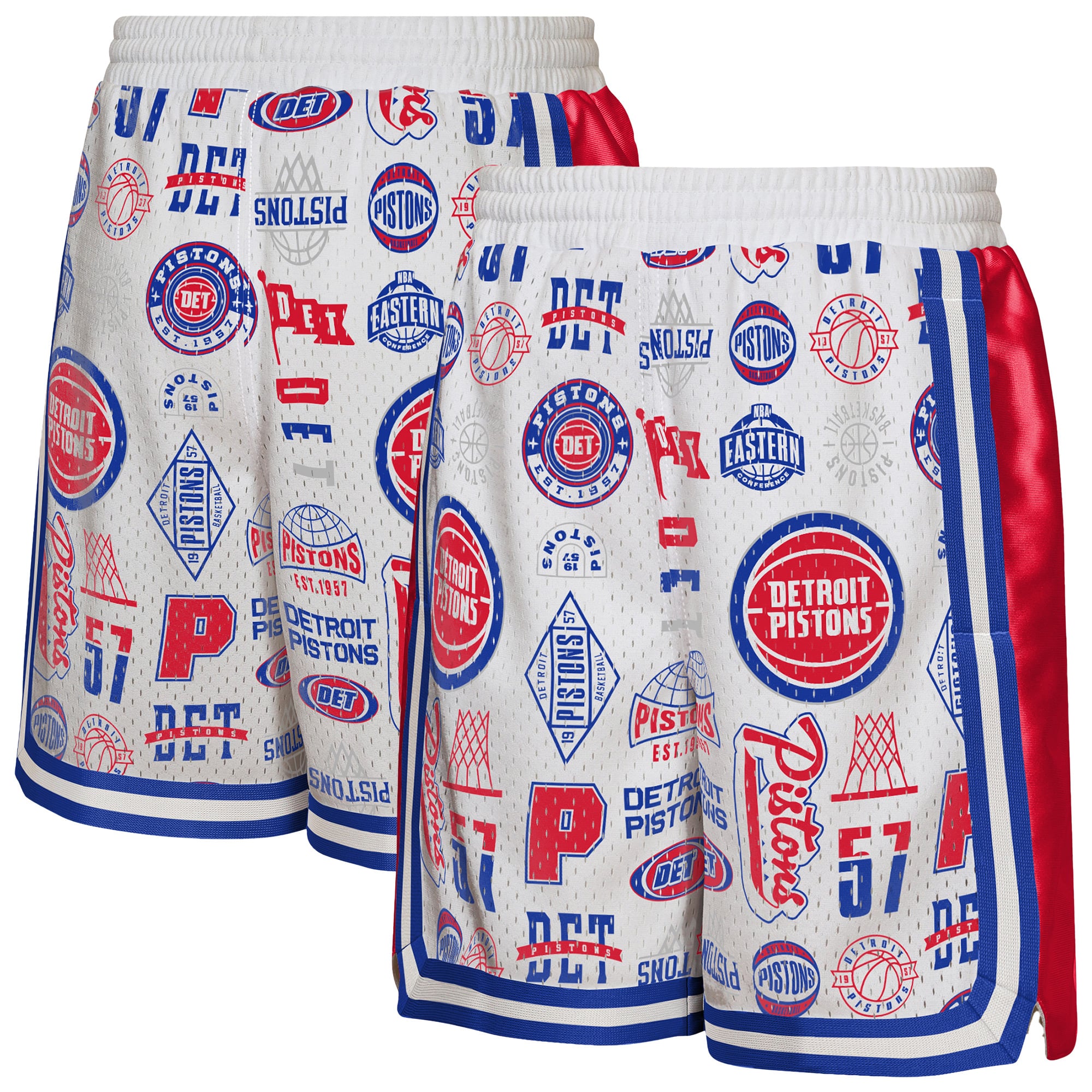 Short de basketball Youth Outerstuff blanc Detroit Pistons Ball Hog Dazzle