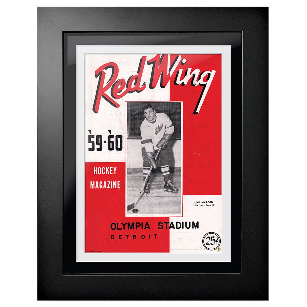 Detroit Red Wings 1959 Red Wing Magazine Olympia Stadium - 12'' x 16'' Framed Program Cover