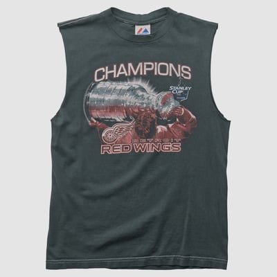 Detroit Red Wings Majestic 2008 Tank - Charcoal - S by Fanatics Real Vintage