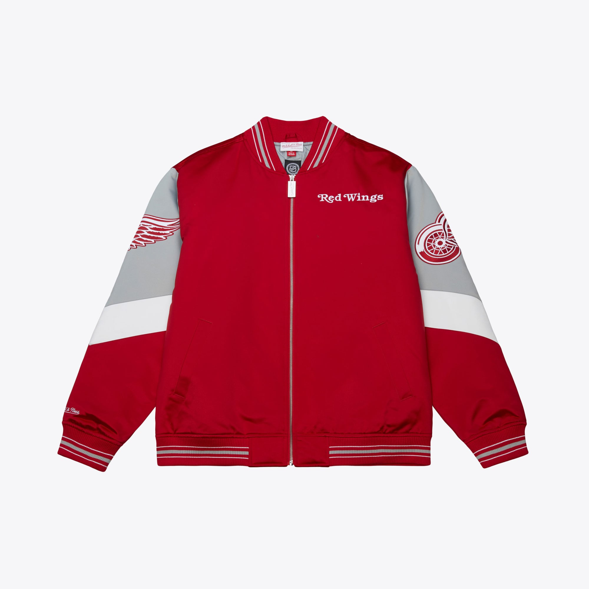 Detroit Red Wings Red Throwback Current Heavyweight Satin Full-Zip 