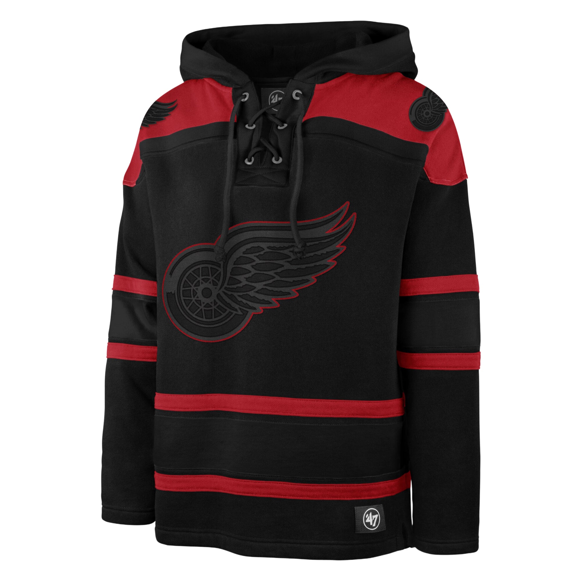 Sweat à capuche lacets Detroit Red Wings noir '47 pour homme