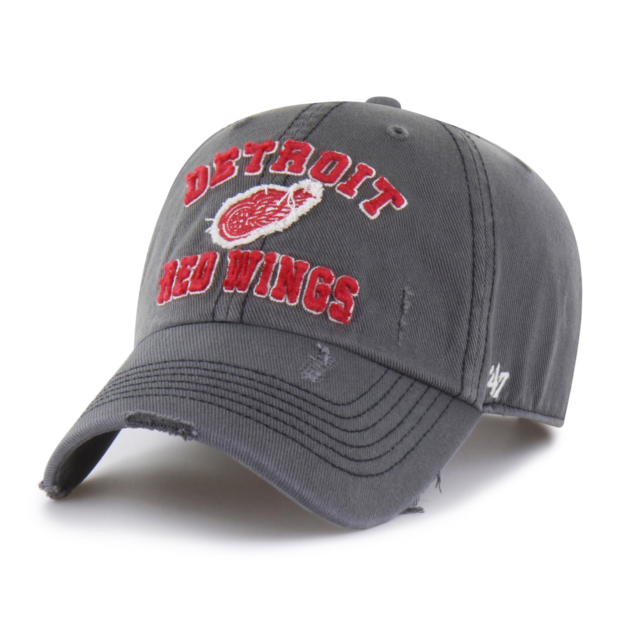 Casquette ajustable Detroit Red Wings Seymoore noire '47 avec application vieillie
