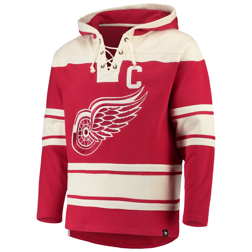 Men's Detroit Red Wings Steve Yzerman '47 Red Player Lacer Pullover Hoodie