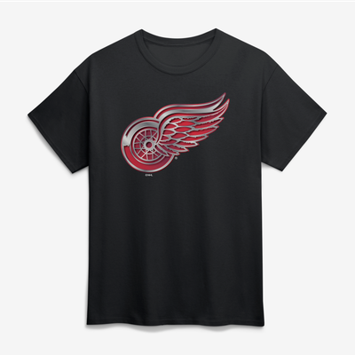 Detroit Red Wings Big & Tall Metallic Mascot T-Shirt - Black