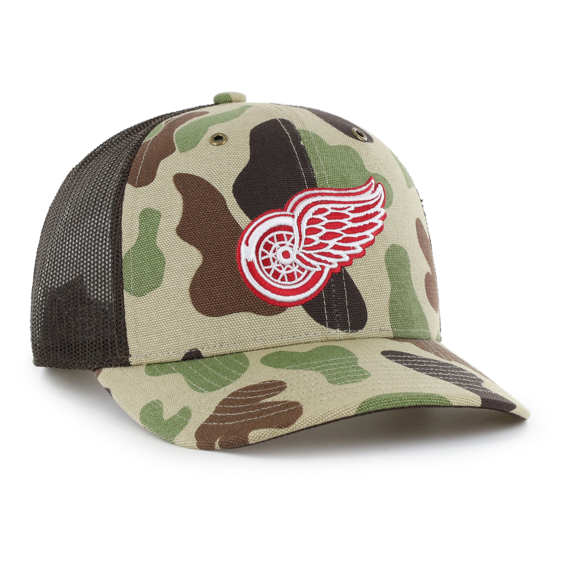 Men's Carhartt x '47 Duck Camo Detroit Red Wings Adjustable Trucker Hat