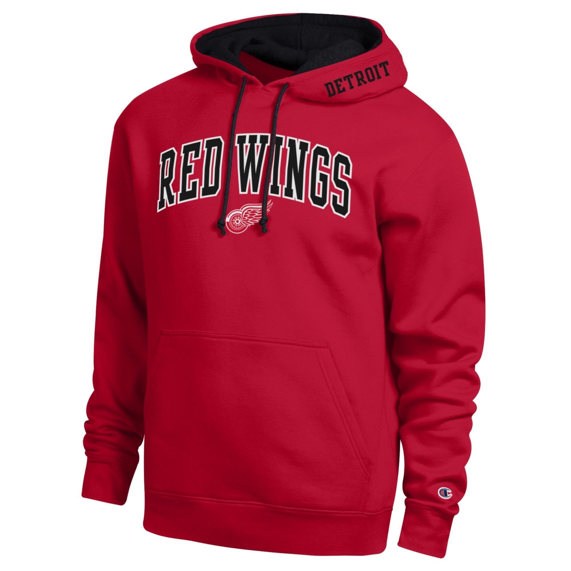 Men's Champion Red Detroit Wings Contrast Hoodie