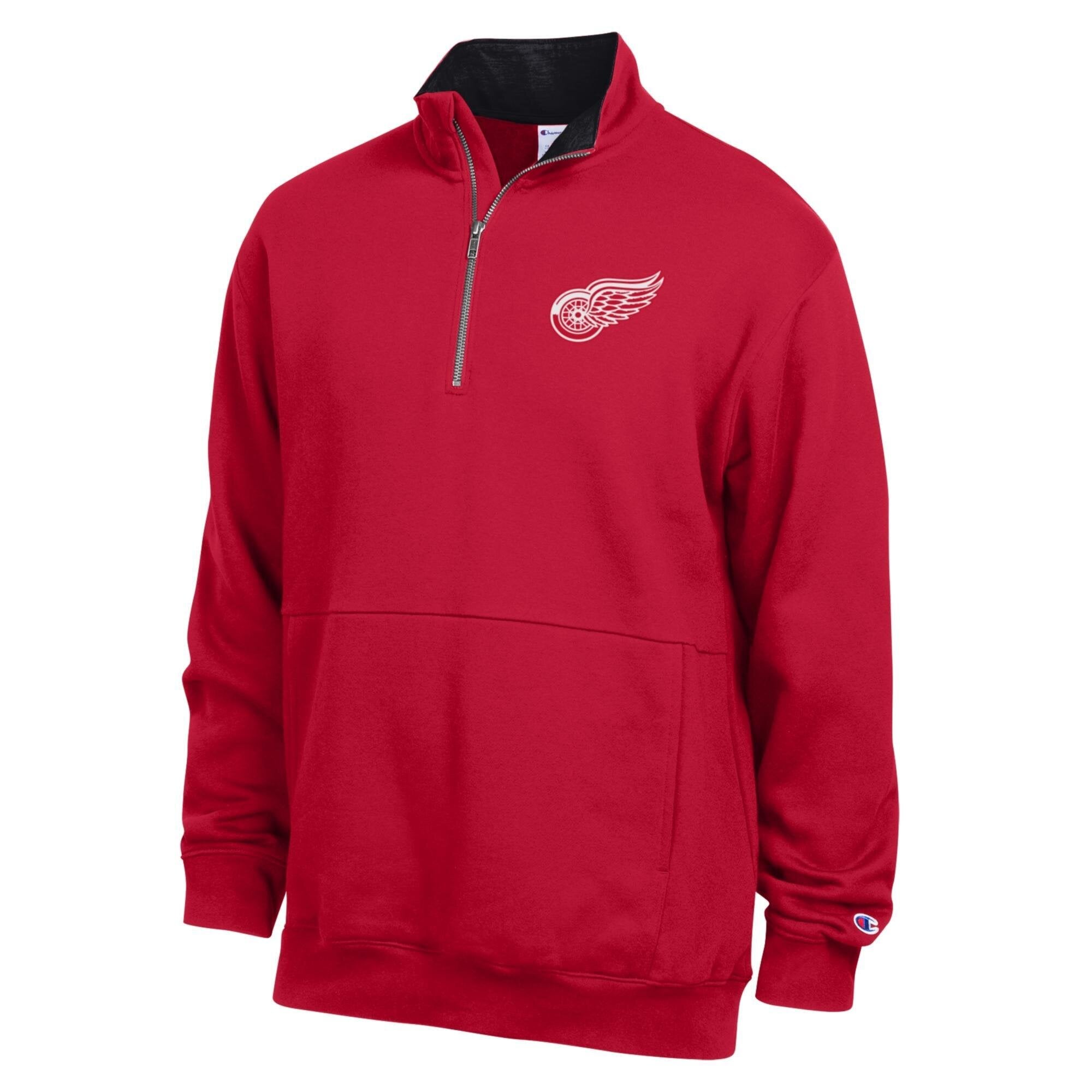 Pull à col zippé Champion Scarlet Detroit Red Wings pour homme