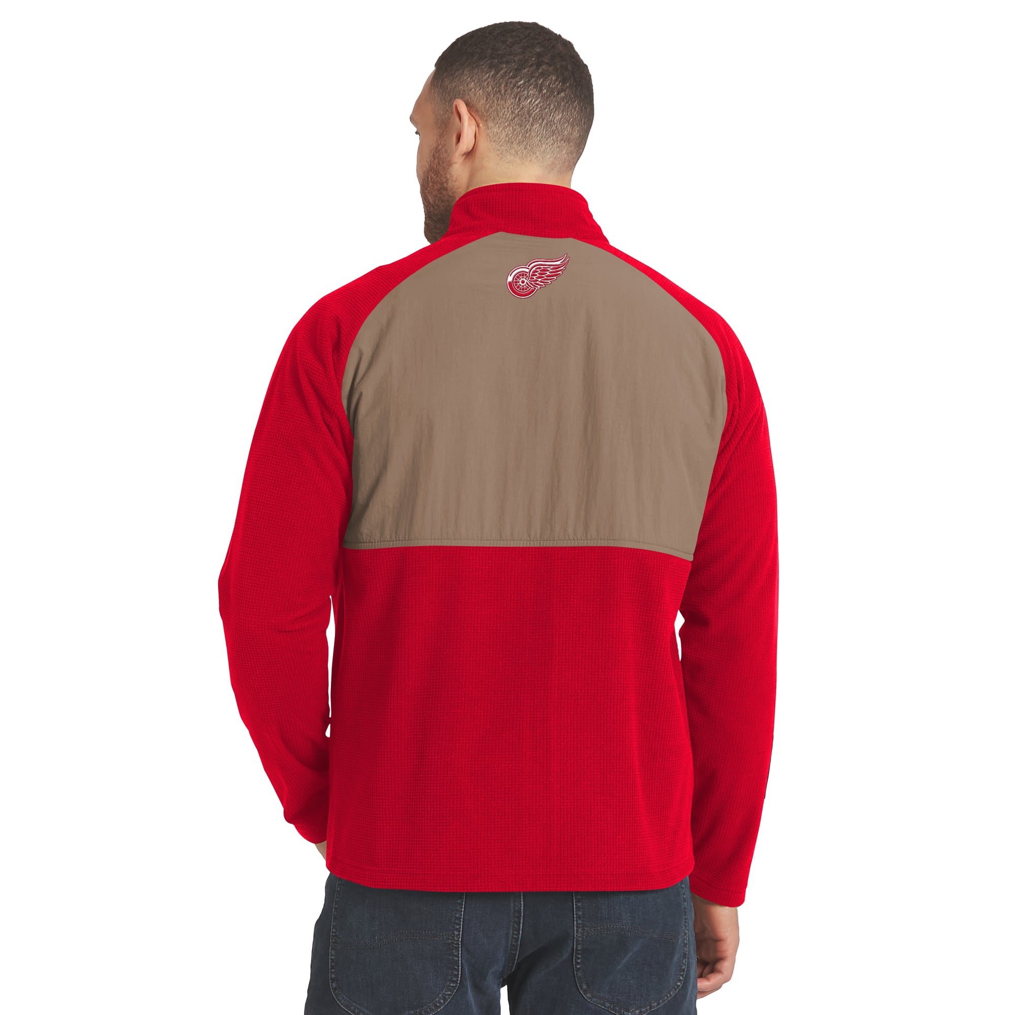 Veste raglan zippée intégrale rouge/beige des Red Wings de Détroit, collection Darius Rucker pour homme par Fanatics