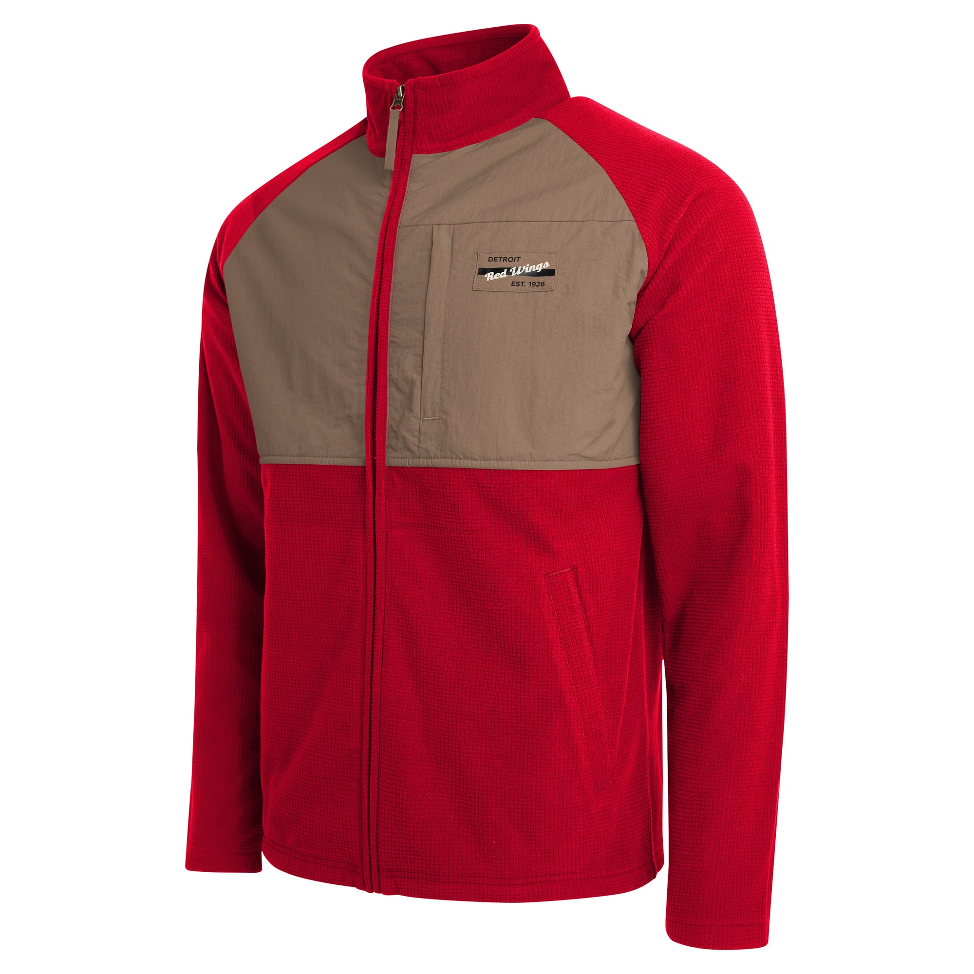 Veste raglan zippée intégrale rouge/beige des Red Wings de Détroit, collection Darius Rucker pour homme par Fanatics
