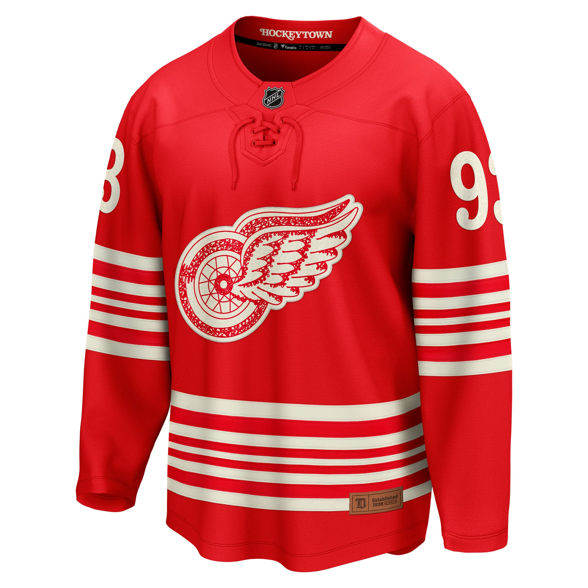 Men's Fanatics Alex DeBrincat Red Detroit Wings Centennial Breakaway Player Jersey