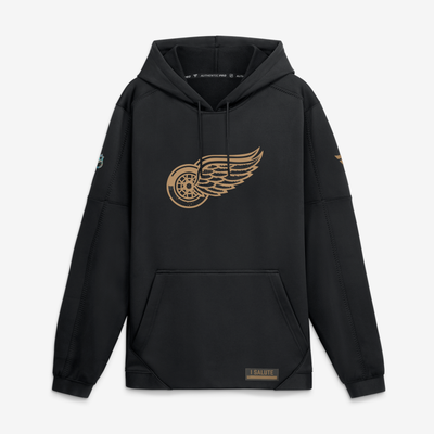 Men's Detroit Red Wings  Fanatics Black Authentic Pro Military Appreciation Rink Fleece Hoodie