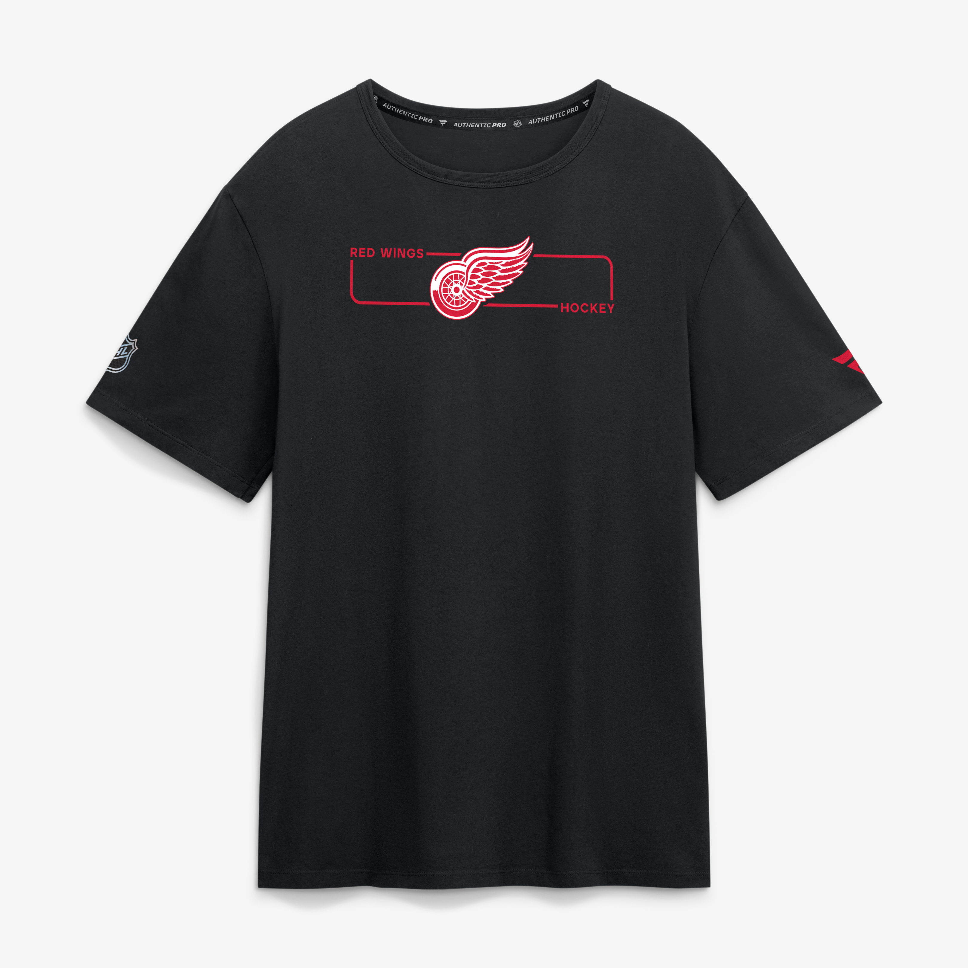 Men's Fanatics Black Detroit Red Wings Authentic Pro Primary Logo T-Shirt