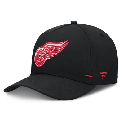 Men's Detroit Red Wings Fanatics Black Authentic Pro Rink Bar Tacks A-Frame Adjustable Hat