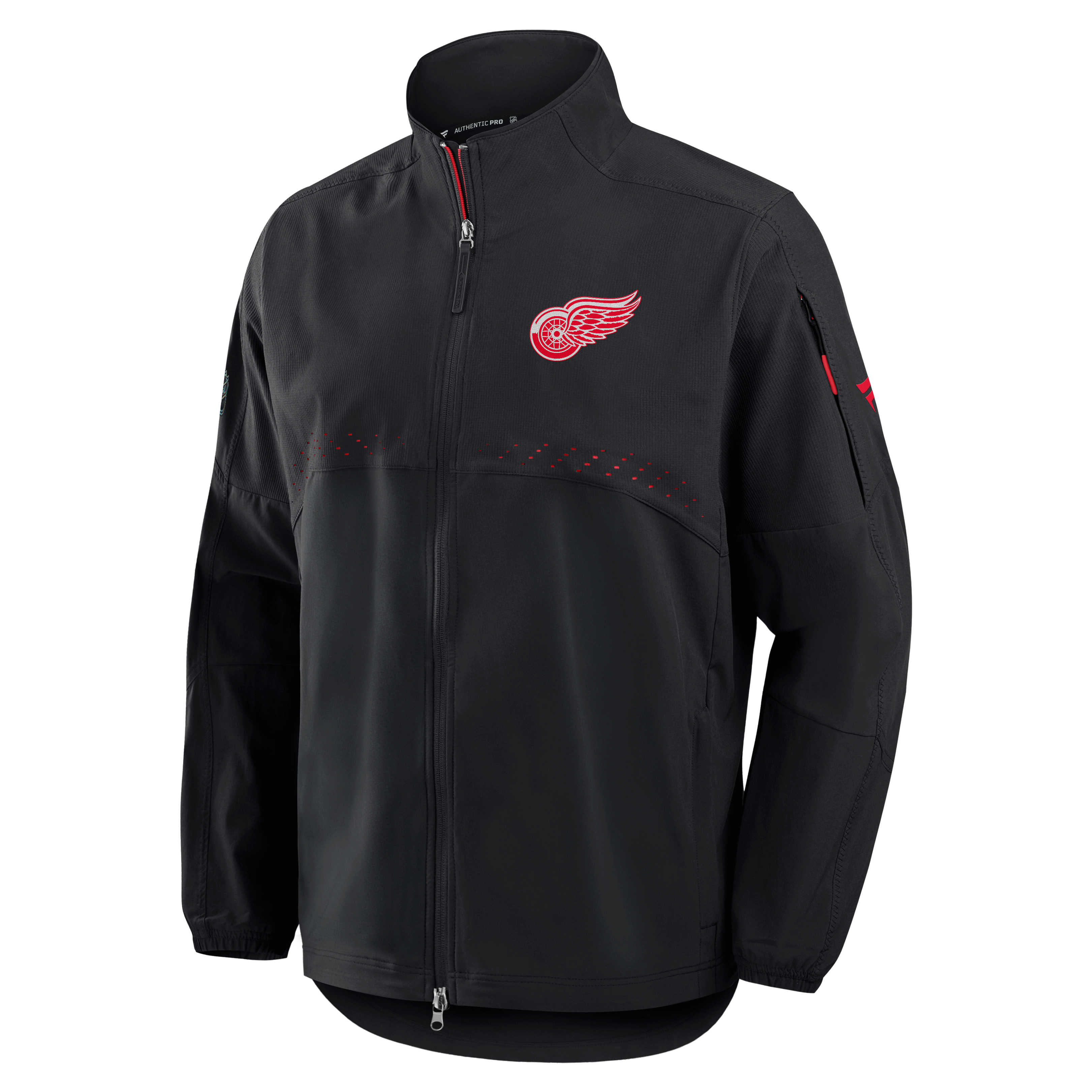 Veste d'entraîneur authentique Pro Rink pour homme, noire, des Red Wings de Détroit (Fanatics).