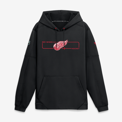 Men's Detroit Red Wings Fanatics Black Authentic Pro Rink Fleece Pullover Hoodie