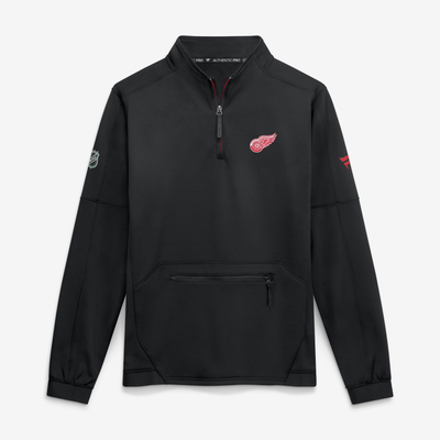 Men's Detroit Red Wings Fanatics Black Authentic Pro Rink Fleece Quarter-Zip Pullover