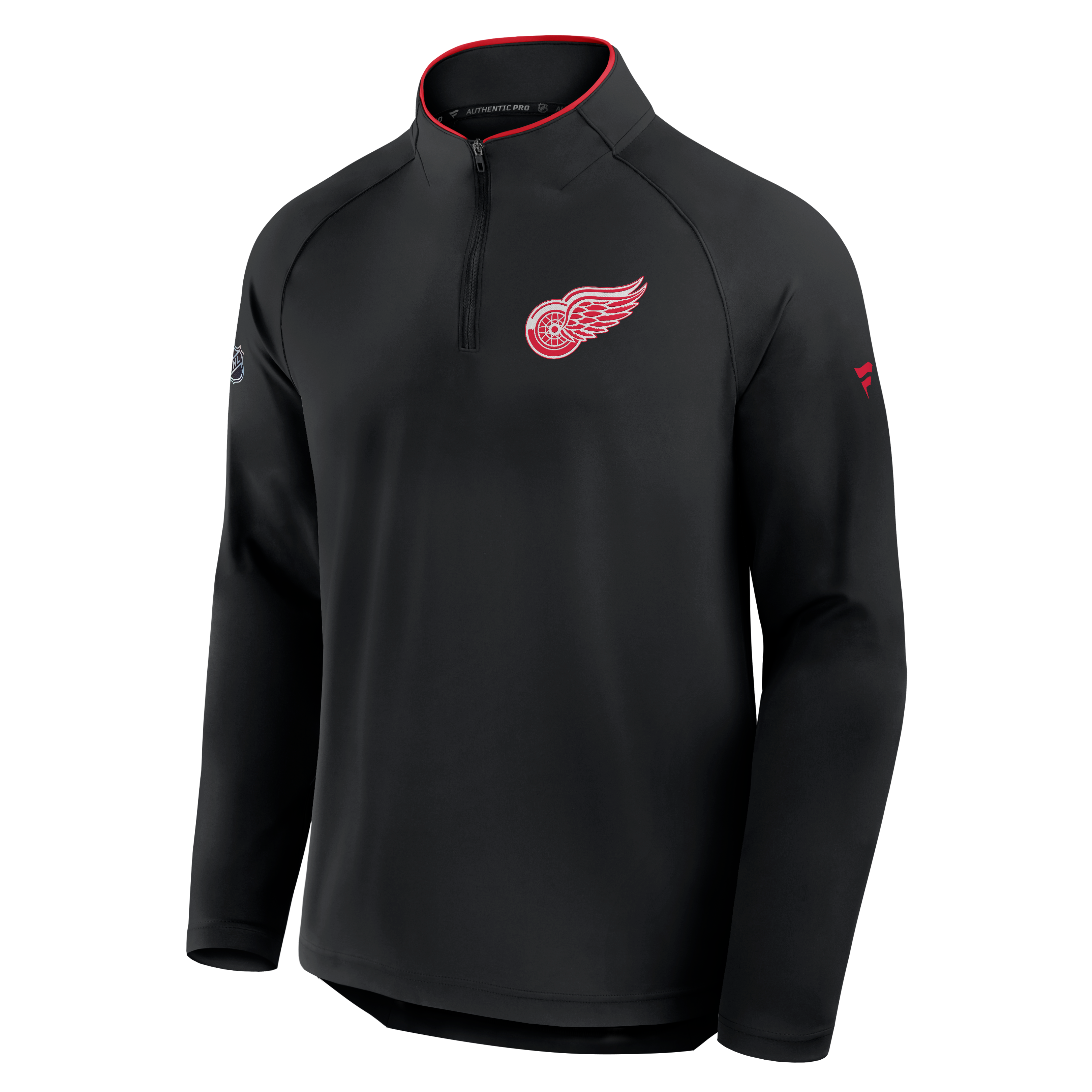 Men's Fanatics Black Detroit Red Wings Authentic Pro Rink Lightweight Quarter-Zip Pullover