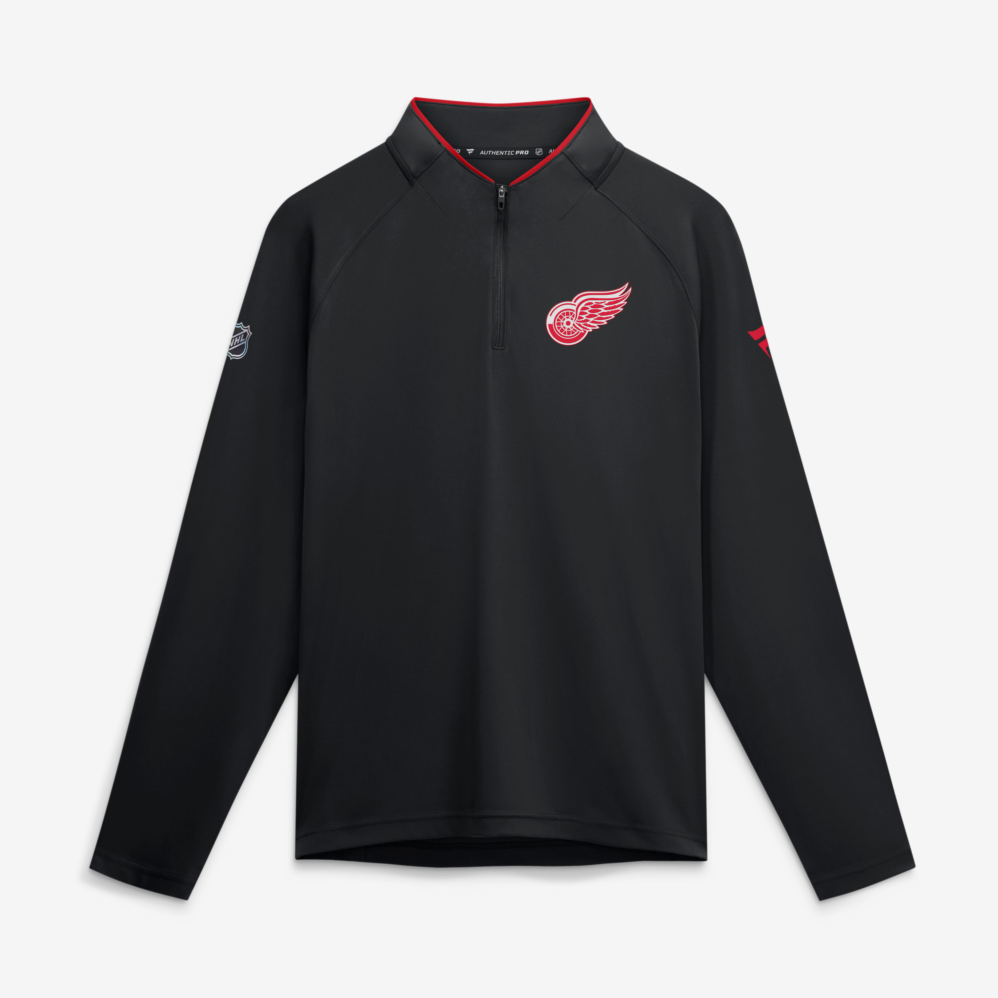 Men's Fanatics Black Detroit Red Wings Authentic Pro Rink Lightweight Quarter-Zip Pullover