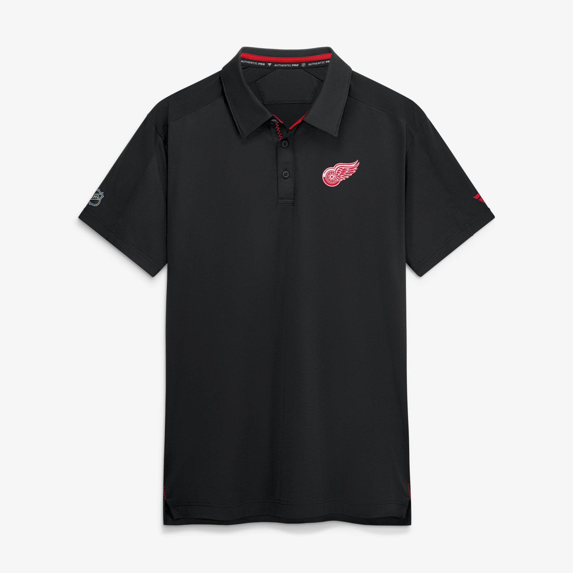 Men's Fanatics Black Detroit Red Wings Authentic Pro Rink Polo