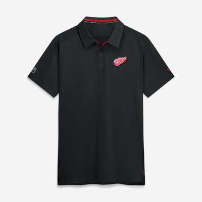 Men's Detroit Red Wings Fanatics Black Authentic Pro Rink Polo