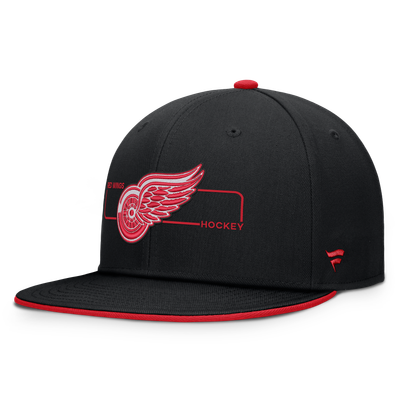 Detroit Red Wings Fanatics Authentic Pro Rink Snapback Hat - Black