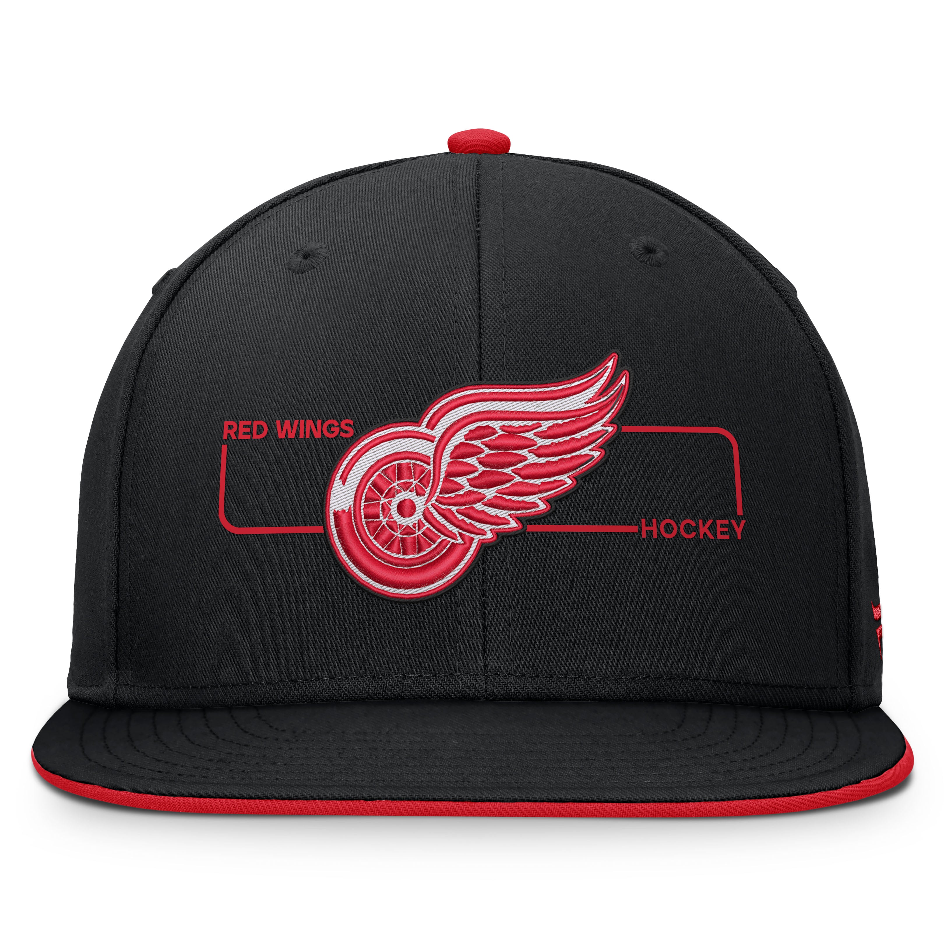 Men's Fanatics Black Detroit Red Wings Authentic Pro Rink Snapback Hat