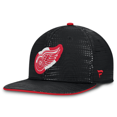 Detroit Red Wings Fanatics Authentic Pro Rink Square Visor Snapback Hat - Black