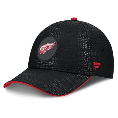 Men's Detroit Red Wings Fanatics Black Authentic Pro Rink Stretch Fit Hat