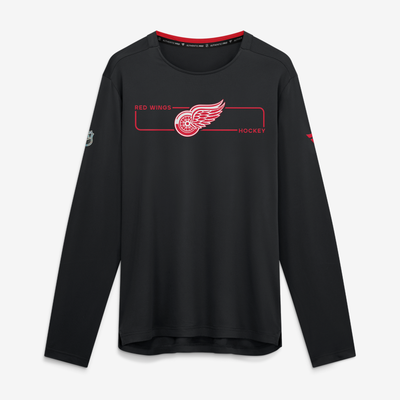 Men's Detroit Red Wings Fanatics Black Authentic Pro Rink Tech Long Sleeve T-Shirt