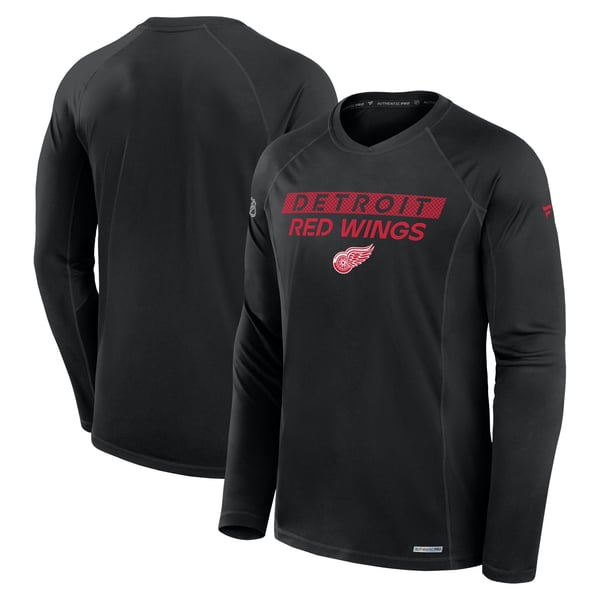 Detroit Red Wings Fanatics Authentic Pro Rink Tech Raglan Long 