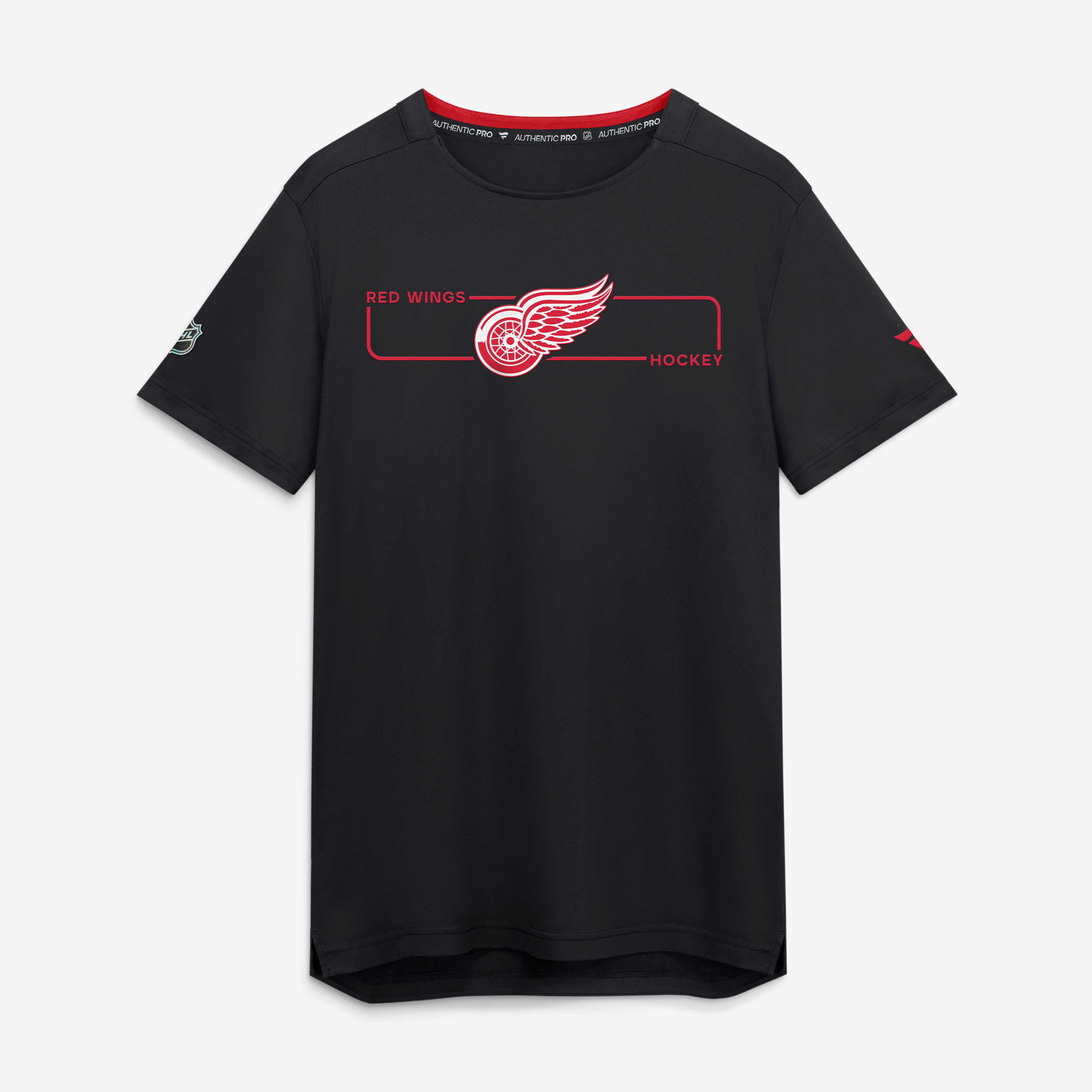 Men's Fanatics Black Detroit Red Wings Authentic Pro Rink Tech T-Shirt