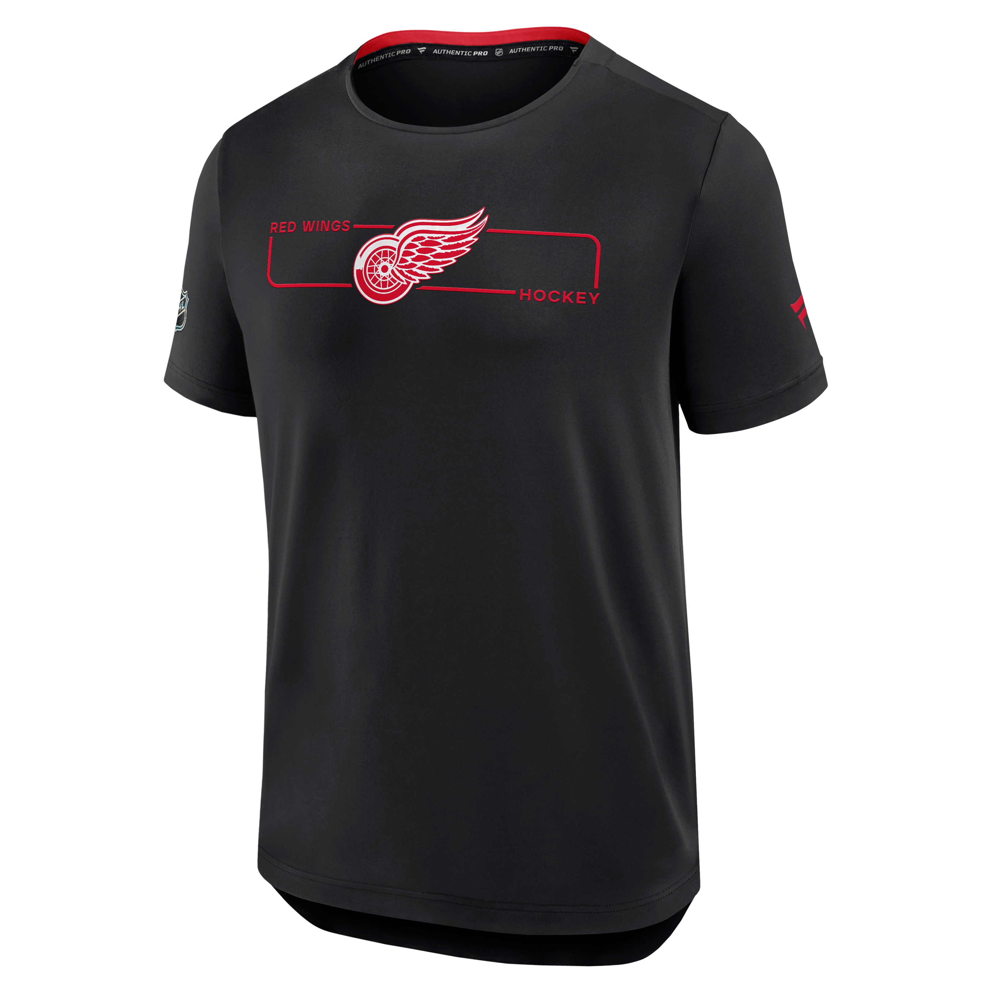Men's Fanatics Black Detroit Red Wings Authentic Pro Rink Tech T-Shirt