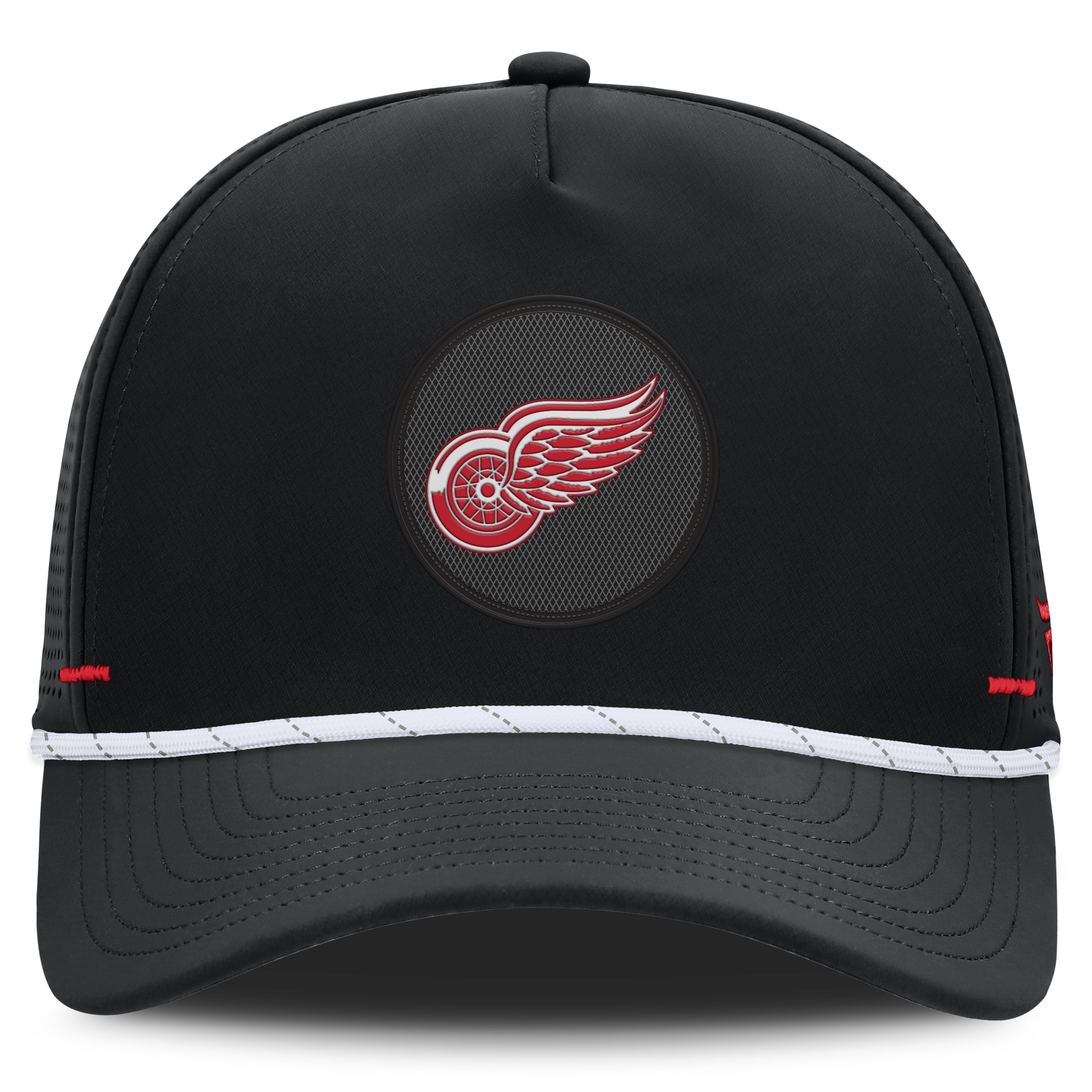 Men's Fanatics Black Detroit Red Wings Authentic Pro Rink Vented A-Frame Adjustable Hat