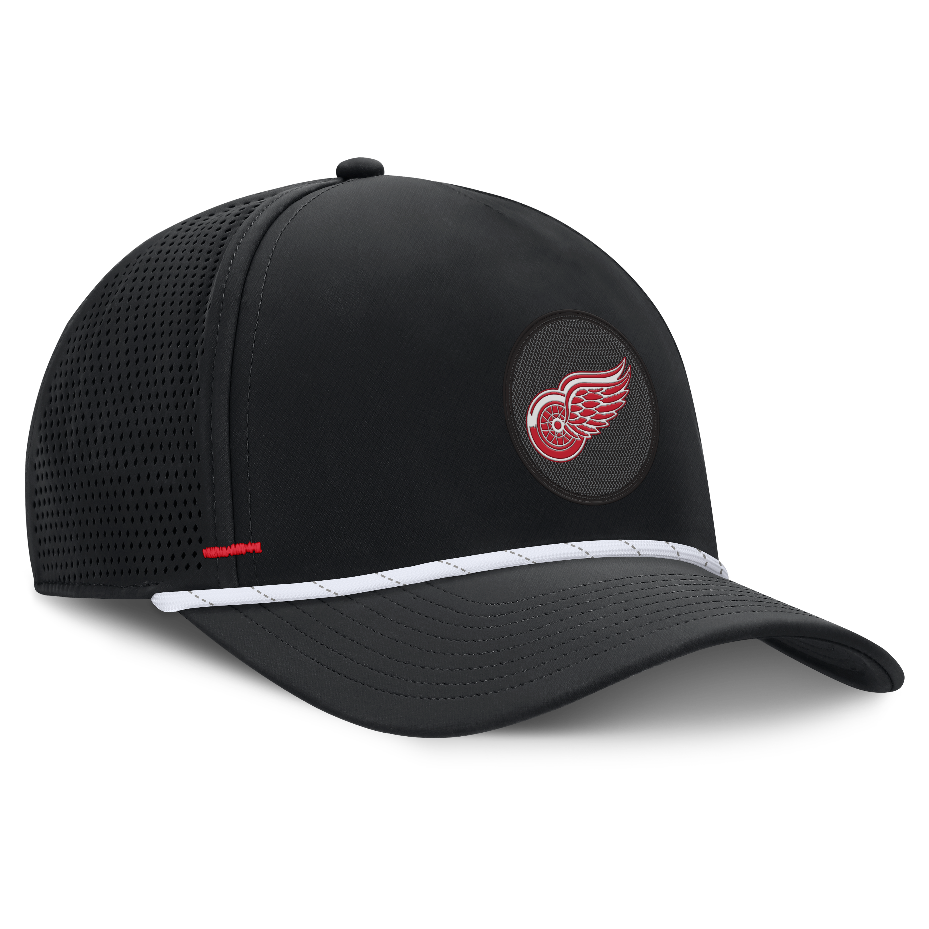 Men's Fanatics Black Detroit Red Wings Authentic Pro Rink Vented A-Frame Adjustable Hat