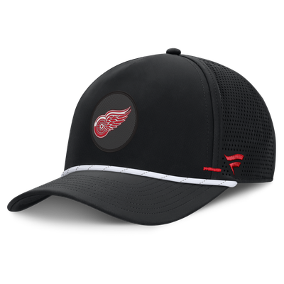 Men's Detroit Red Wings Fanatics Black Authentic Pro Rink Vented A-Frame Adjustable Hat