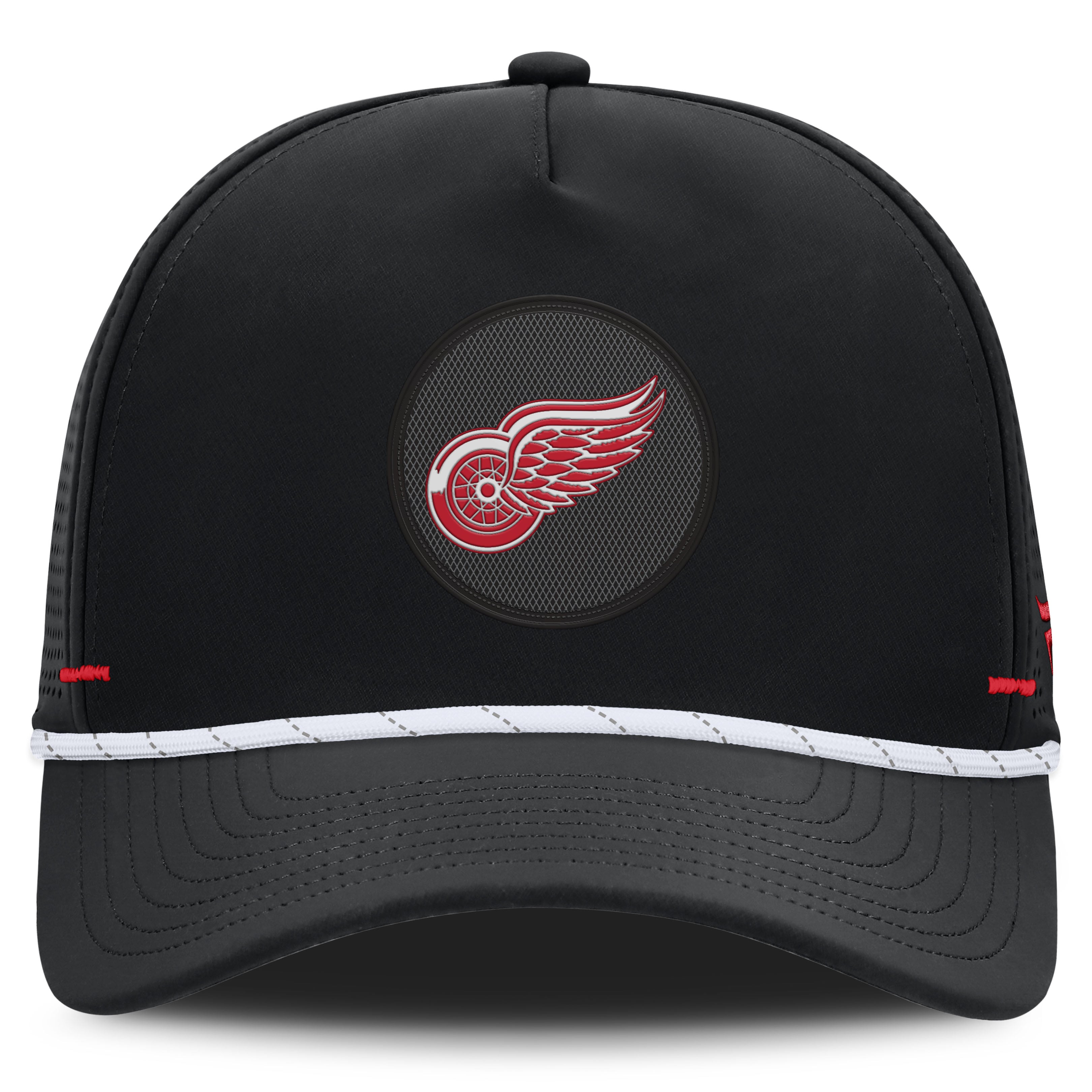 Men's Fanatics Black Detroit Red Wings Authentic Pro Rink Vented A-Frame Adjustable Hat