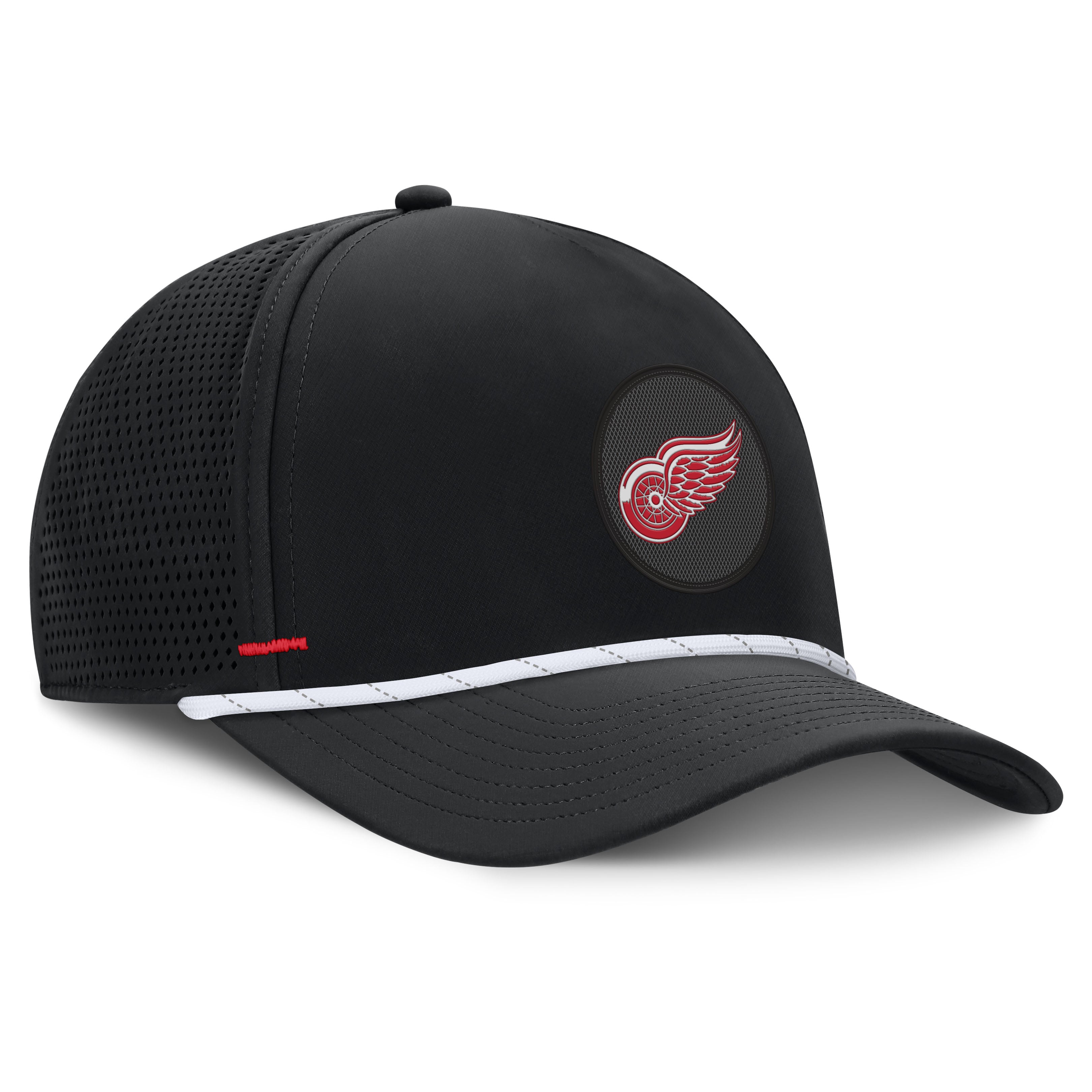 Men's Fanatics Black Detroit Red Wings Authentic Pro Rink Vented A-Frame Adjustable Hat