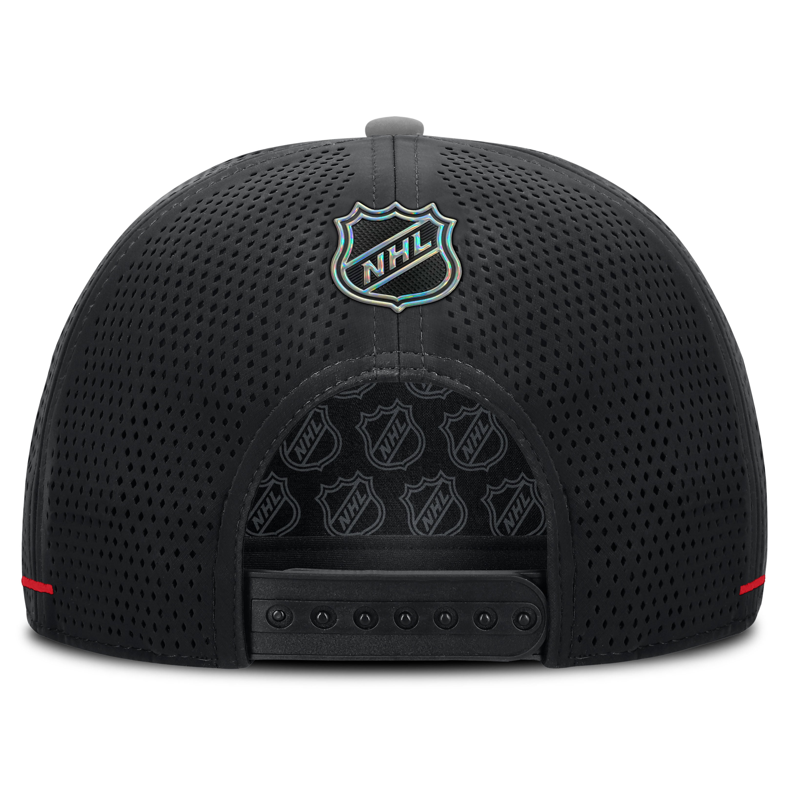 Men's Fanatics Black Detroit Red Wings Authentic Pro Rink Vented A-Frame Adjustable Hat