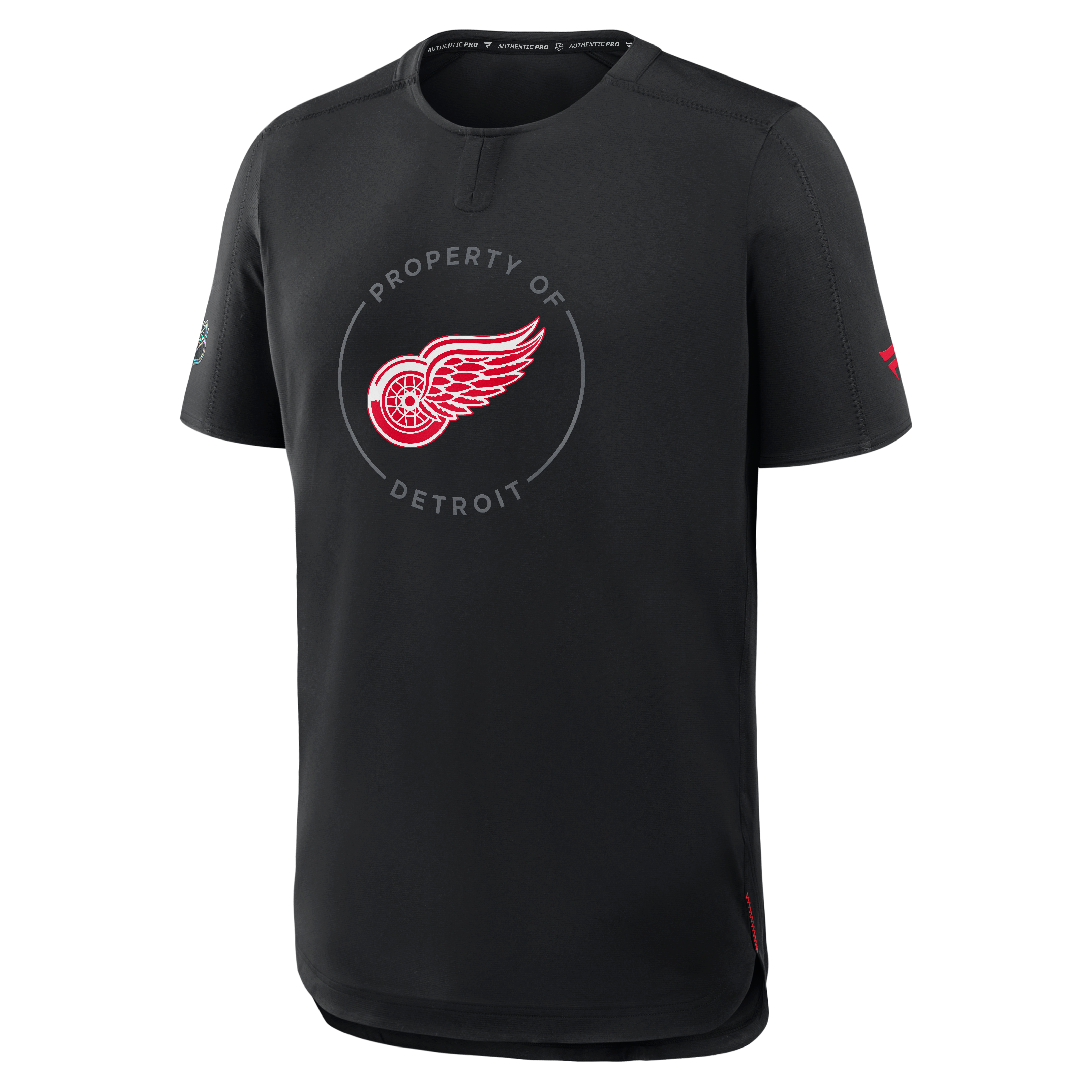 Men's Fanatics Black Detroit Red Wings Authentic Pro Train Performance T-Shirt