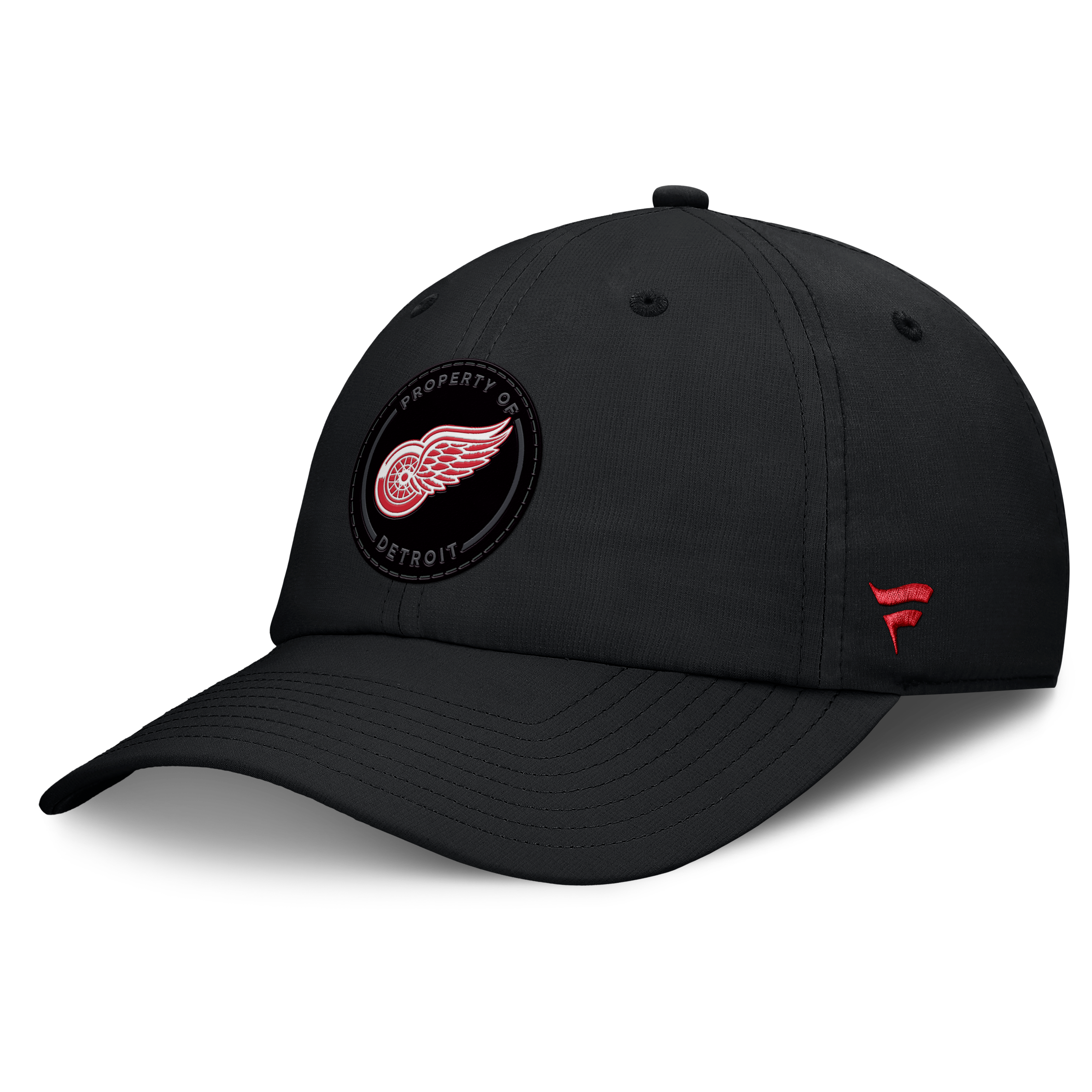 Men's Fanatics Black Detroit Red Wings Authentic Pro Train Unstructured Adjustable Hat