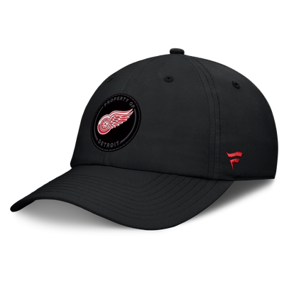 Men's Detroit Red Wings Fanatics Black Authentic Pro Train Unstructured Adjustable Hat