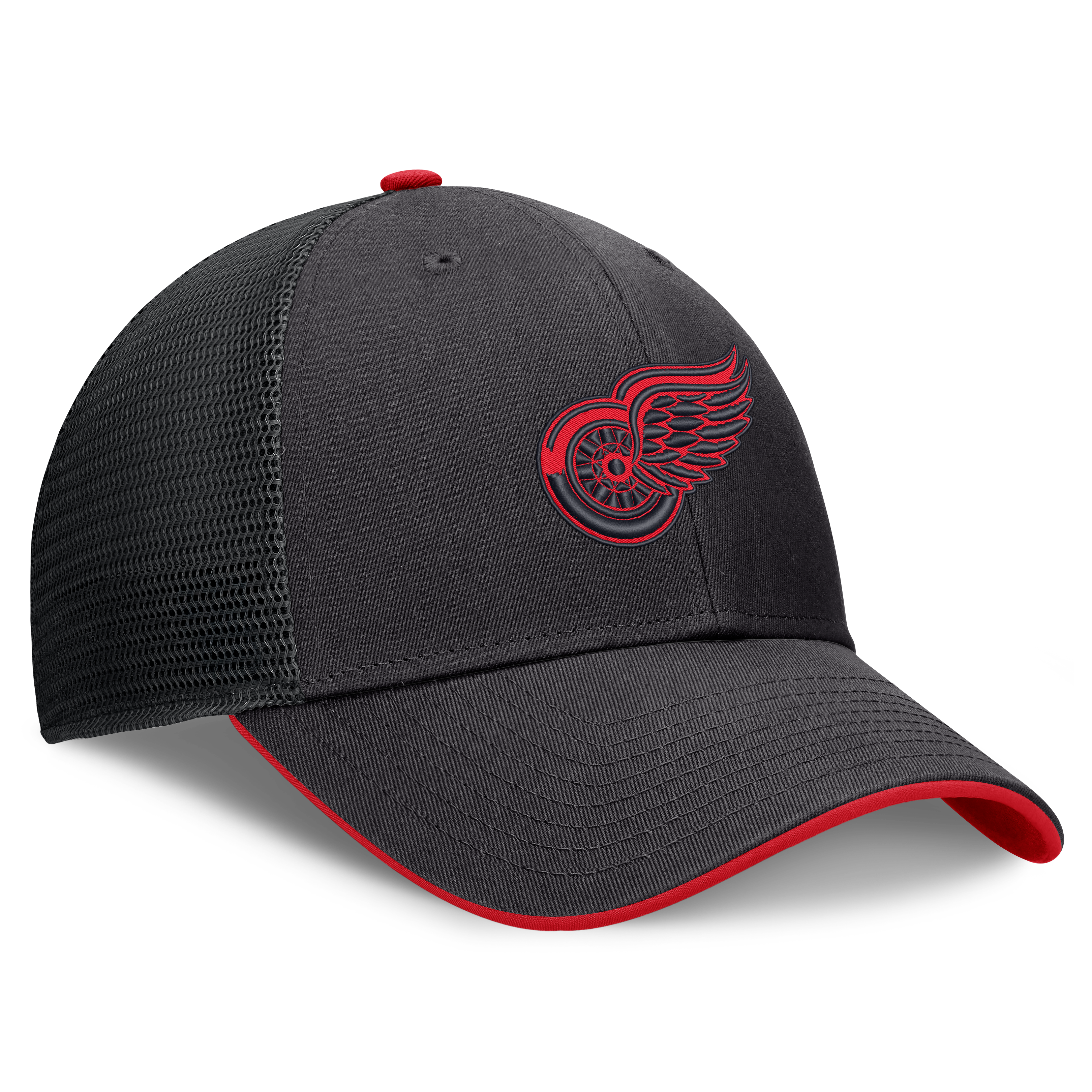 Casquette trucker ajustable Fanatics noire Detroit Red Wings Fundamental Limits pour homme