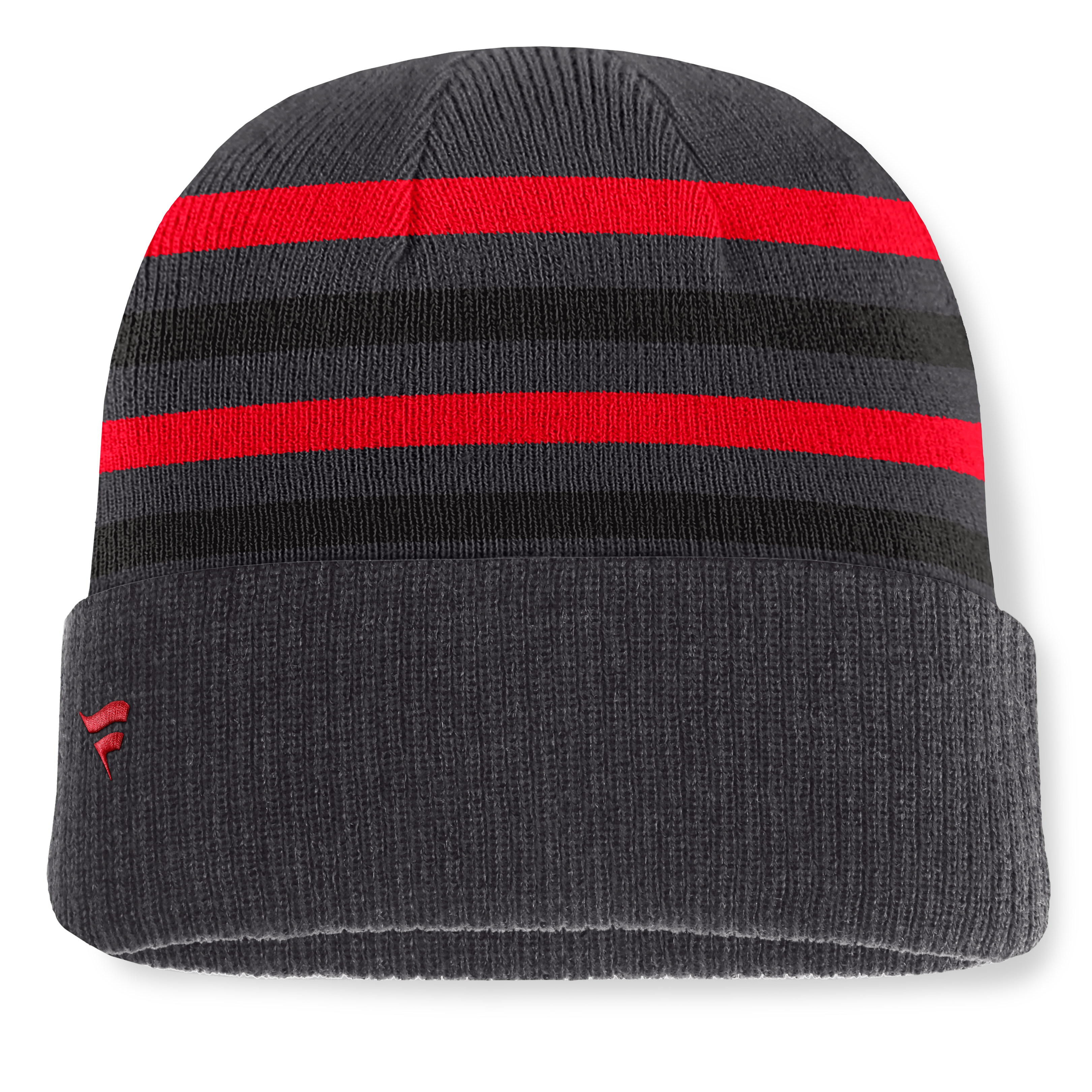 Bonnet à revers rayé à nouage Fanatics noir Detroit Red Wings pour homme