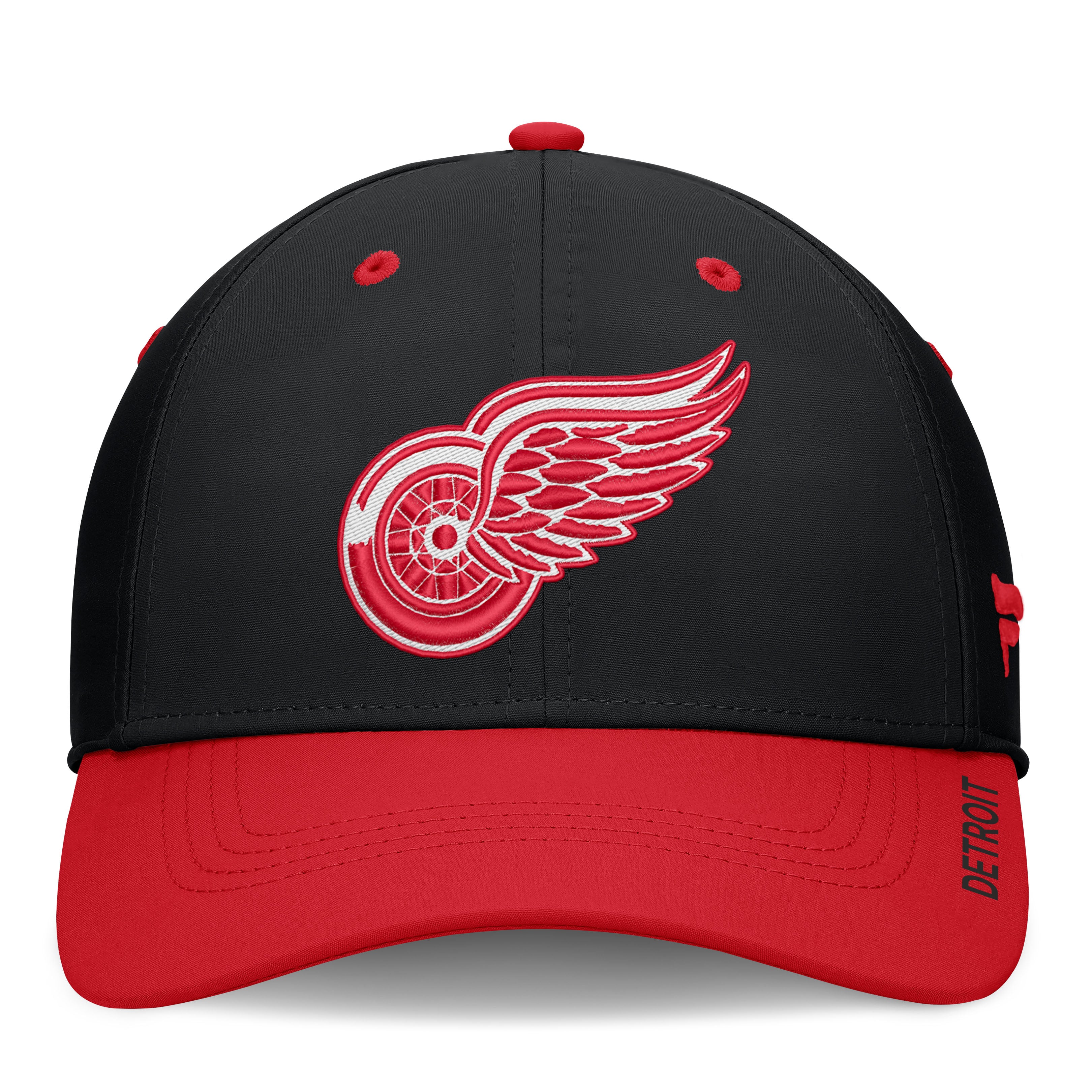 Men's Fanatics Black/Red Detroit Red Wings Authentic Pro Rink Stretch Hat