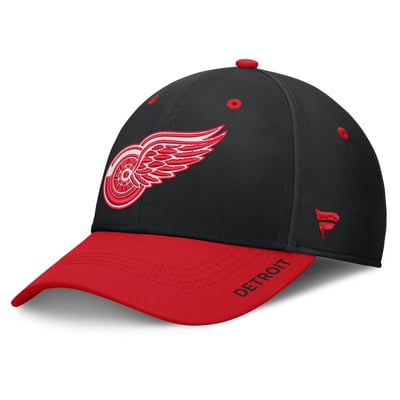 Men's Detroit Red Wings Fanatics Black/Red Authentic Pro Rink Stretch Hat
