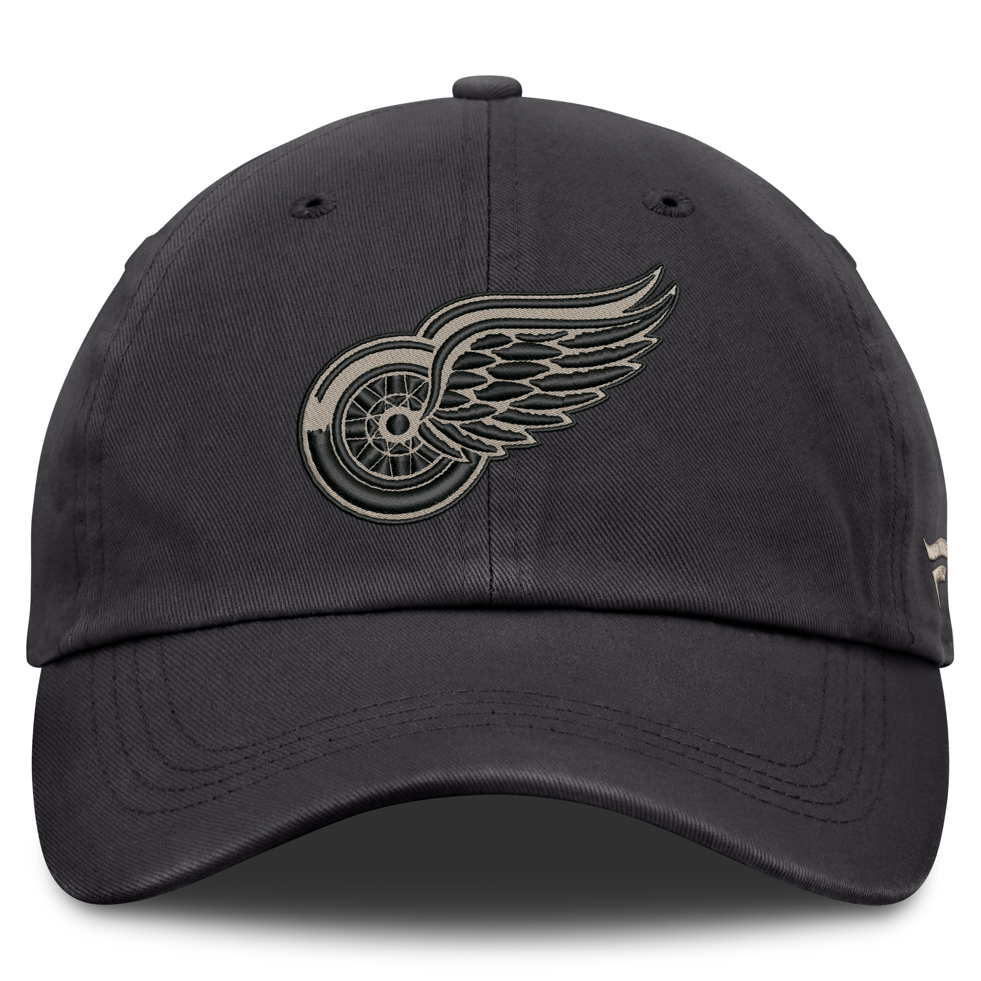 Casquette Fanatics Charcoal Detroit Red Wings Authentic Pro Road Soft Wash non structurée et ajustable pour homme