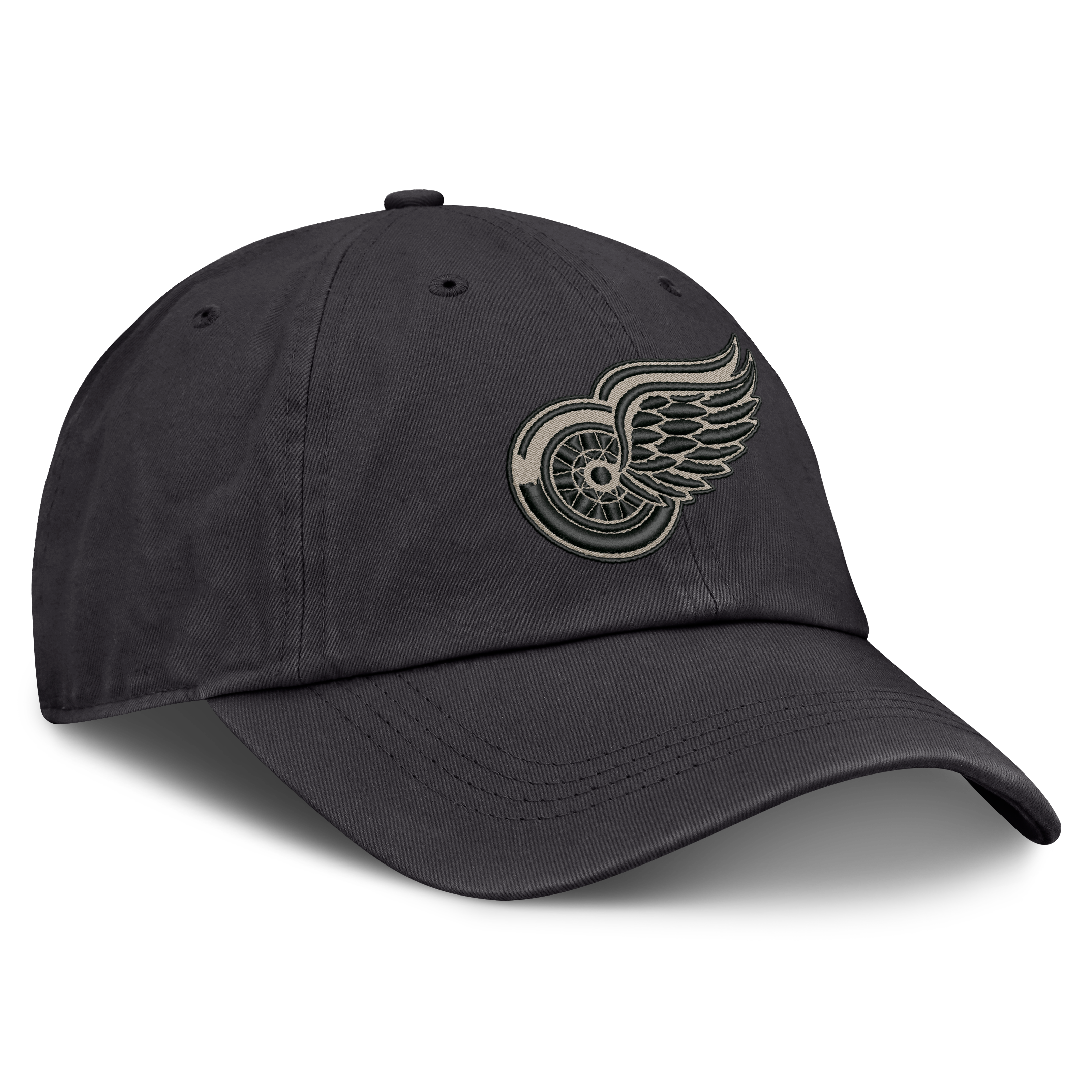 Casquette Fanatics Charcoal Detroit Red Wings Authentic Pro Road Soft Wash non structurée et ajustable pour homme