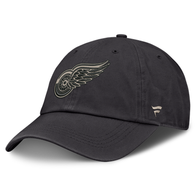 Men's Detroit Red Wings Fanatics Charcoal Authentic Pro Road Soft Wash Unstructured Adjustable Hat