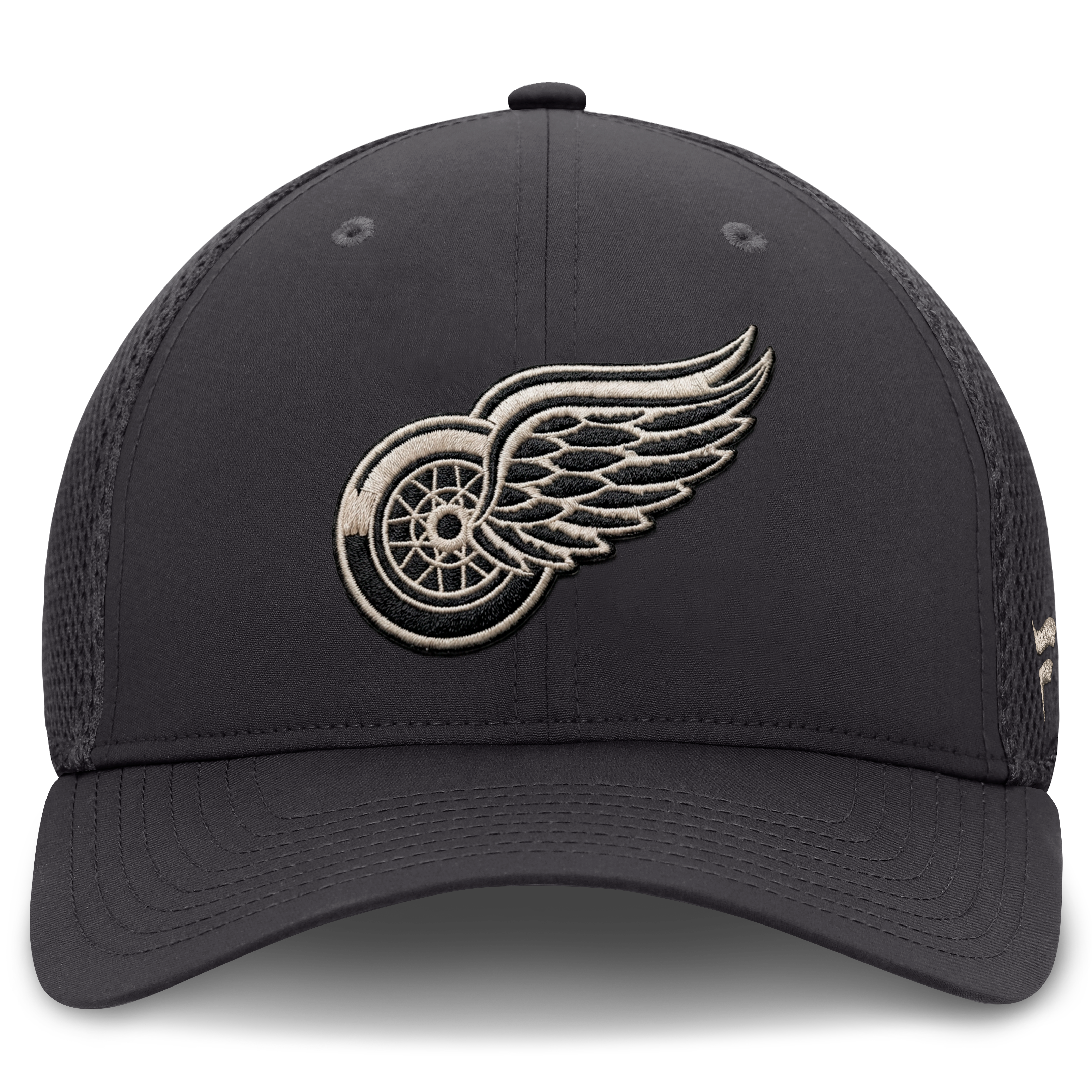 Men's Fanatics Charcoal Detroit Red Wings Road Meshback Stretch Hat