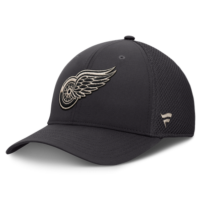 Men's Detroit Red Wings Fanatics Charcoal Road Meshback Stretch Hat